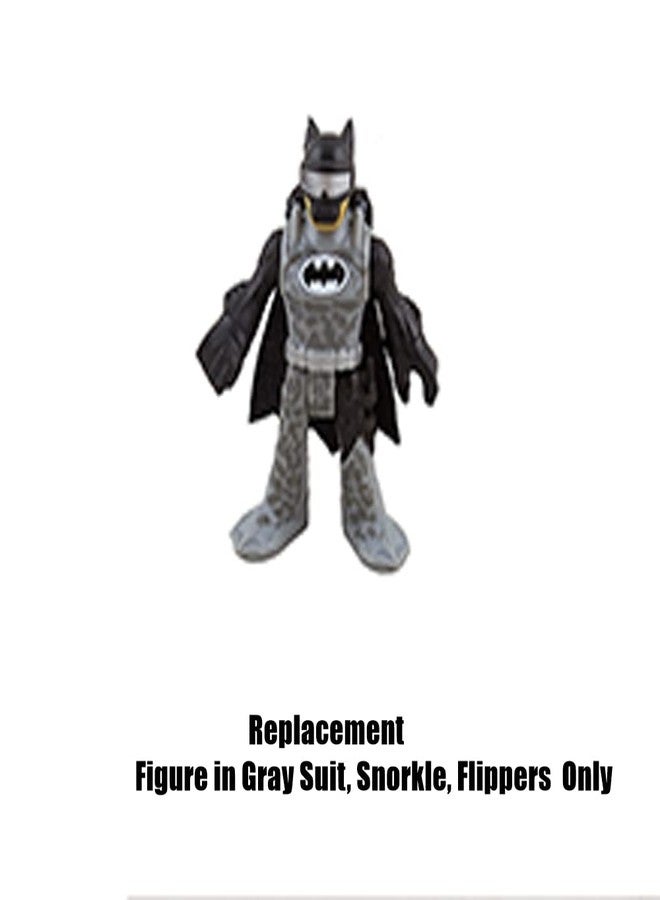 إماجينيكست قطعة غيار من Imaginext لمجموعة ألعاب غواصة باتمان من Fisher-Price DC Super-Friends - GMP49 ~ مجسم باتمان بديل ~ بدلة رمادية ~ أنبوب تنفس ~ زعانف - Image 5